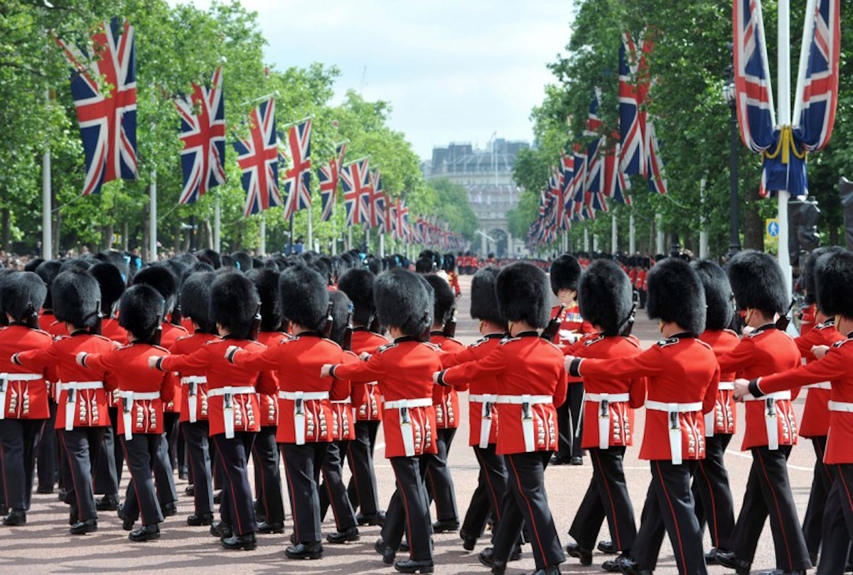 Changing of the Guard ceremony at Buckingham Palace