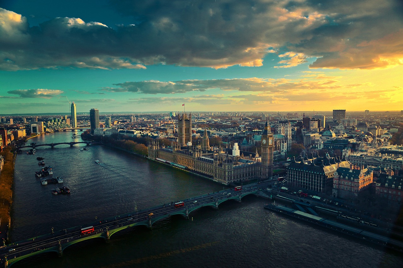 London skyline with Big Ben and Westminster