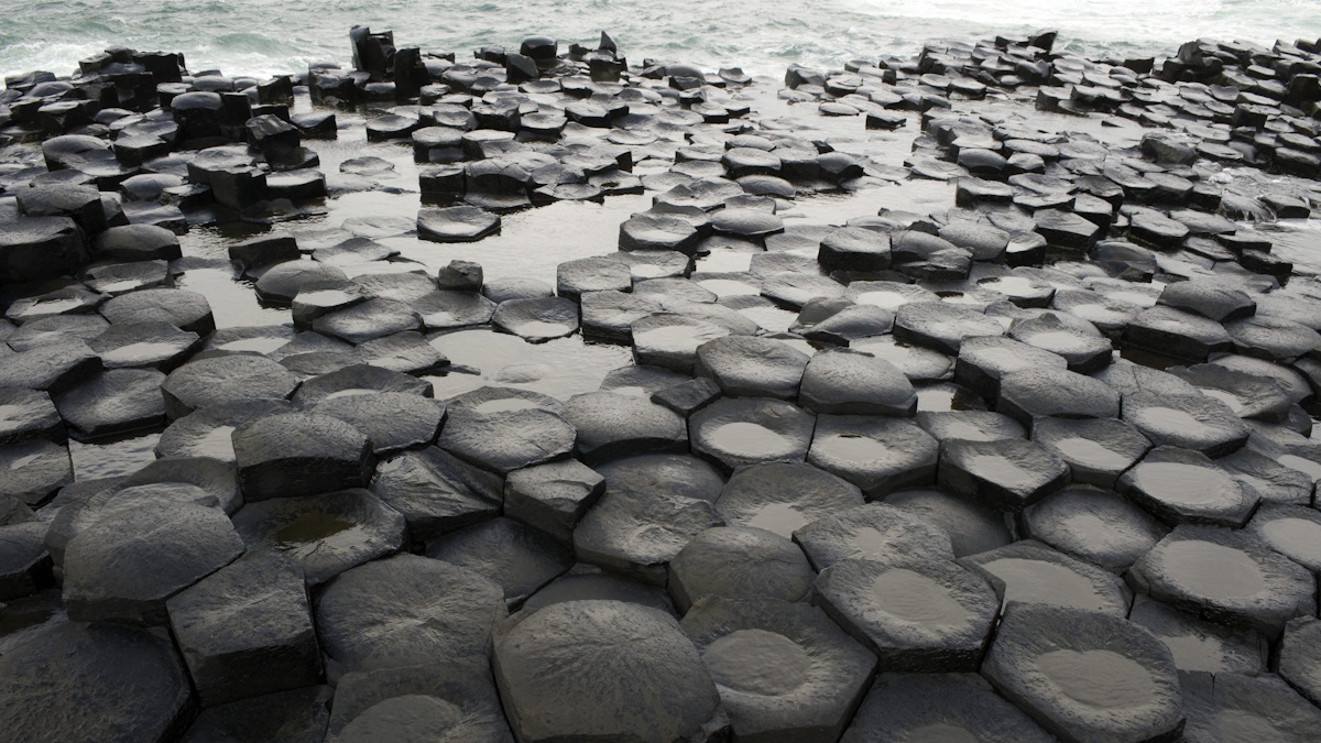 Giant's Causeway, an area of about 40,000 interlocking basalt columns in Northern Ireland