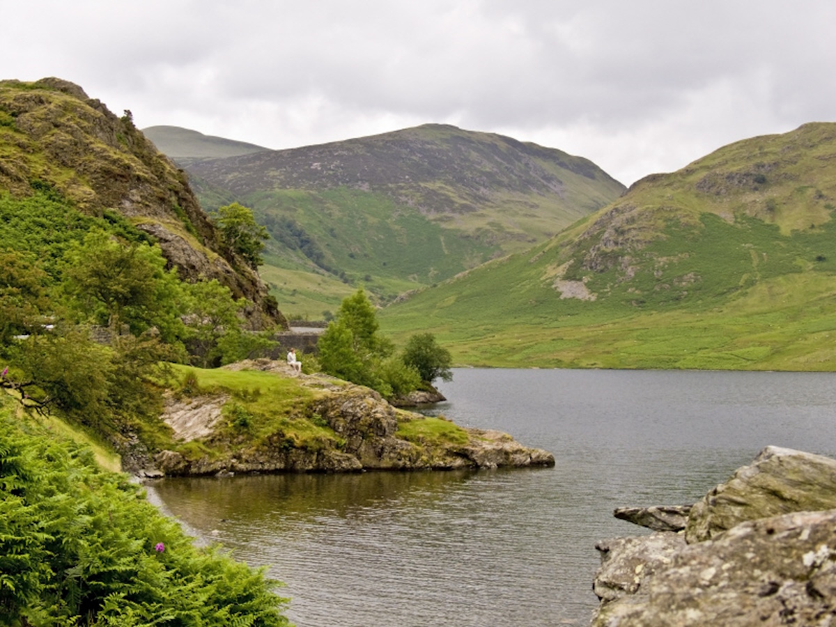 Scenic view of Lake District with mountains and lake