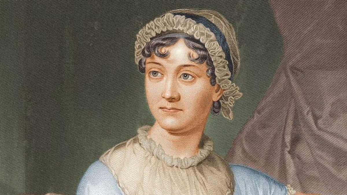 Jane Austen portrait, watercolor style