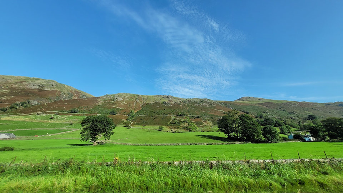 Beautiful landscape of Lancashire with rolling hills and traditional stone walls