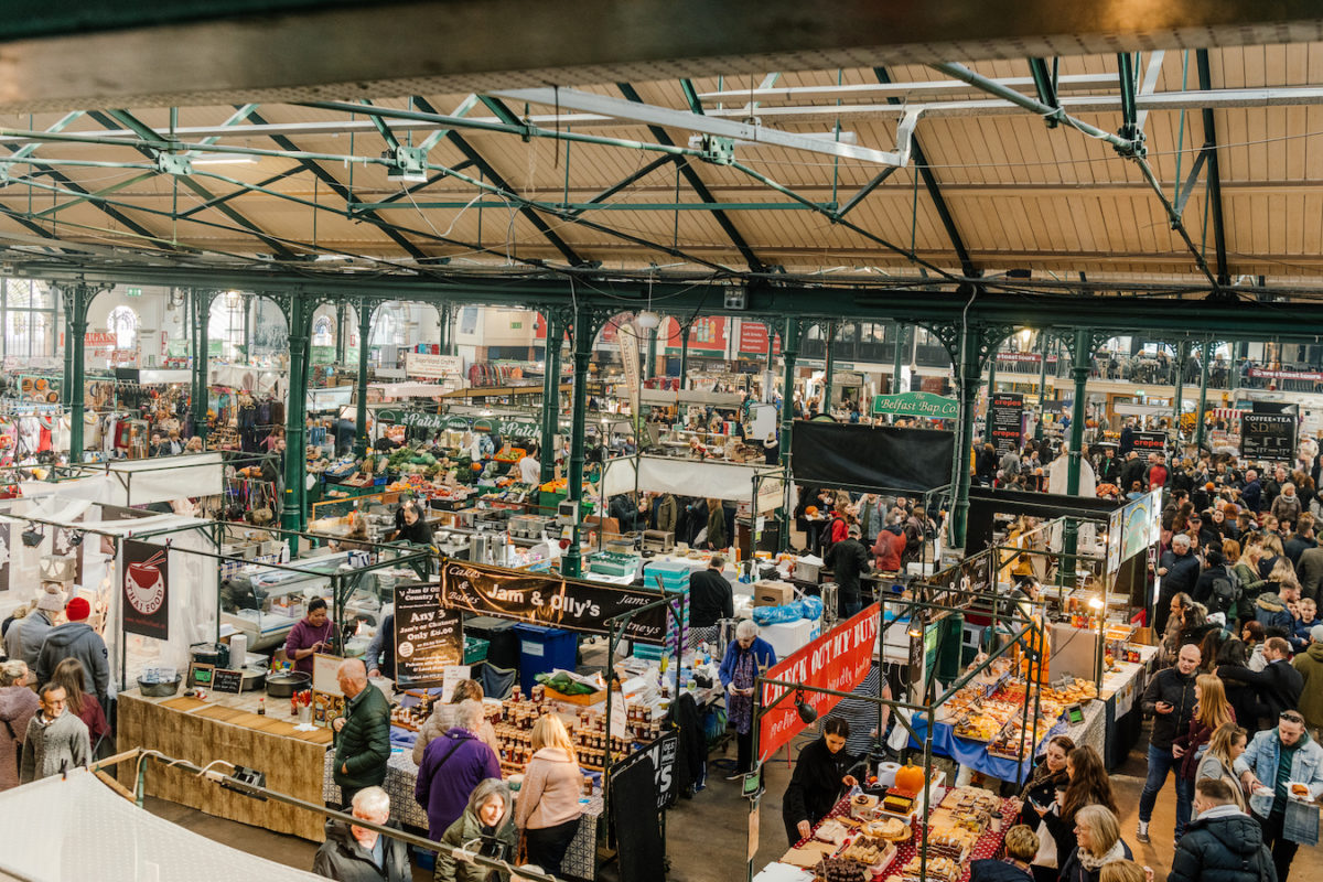 St. George's Market interior with stalls